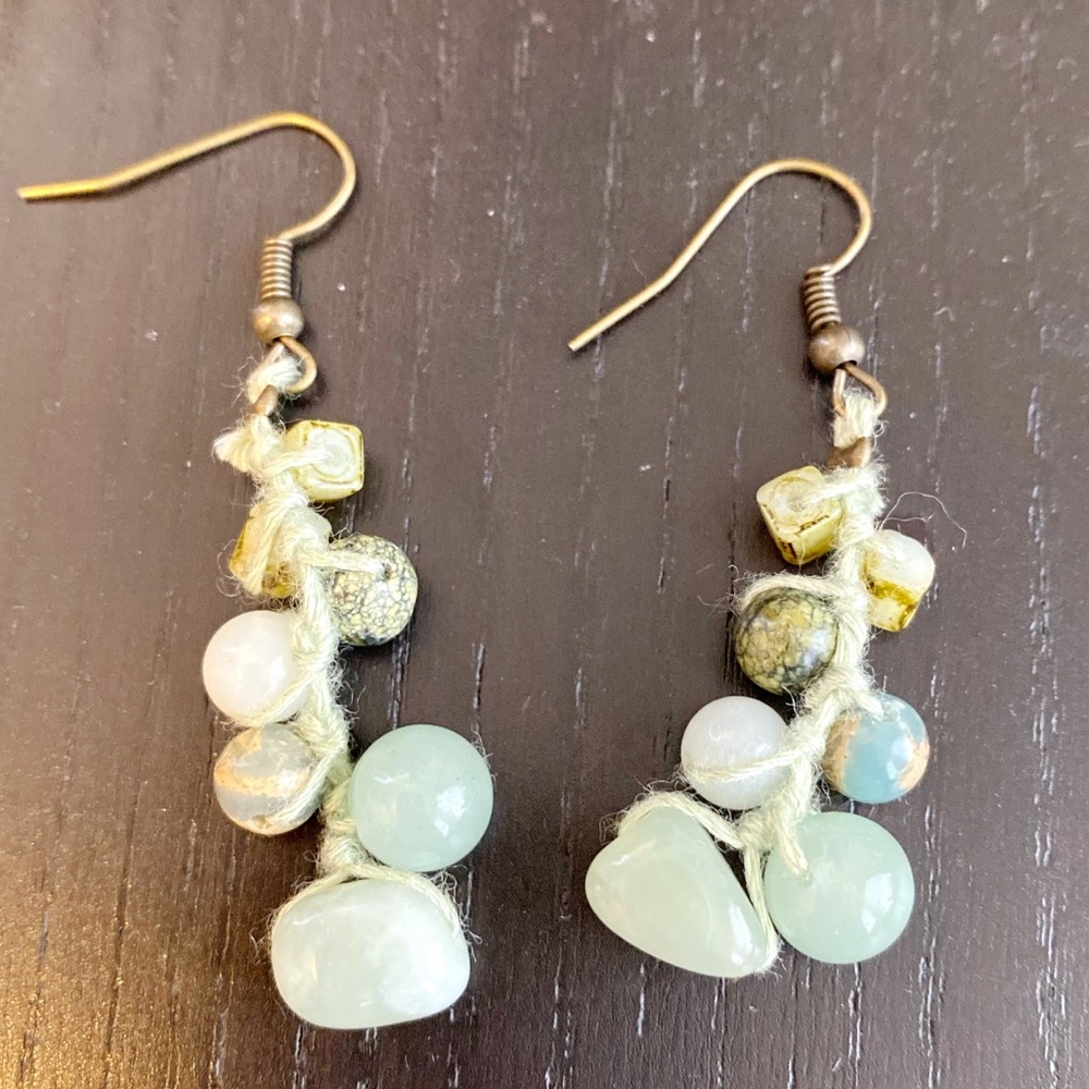 Handmade earrings stone art - Picture 3 of 3